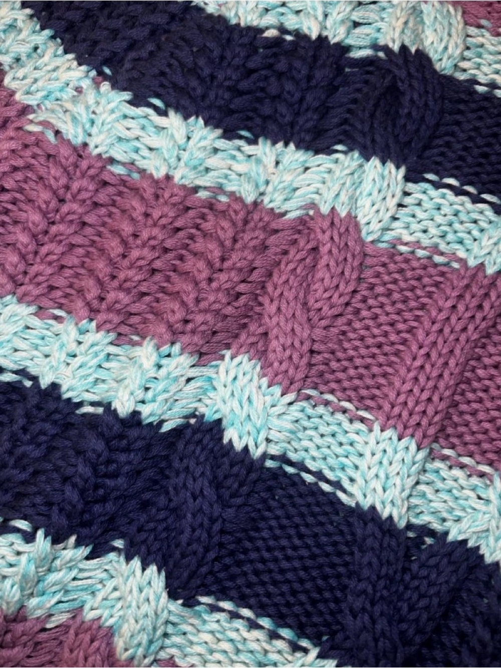 Purple Free People Striped Cable Knit Sweater - Small - Picture 4 of 4